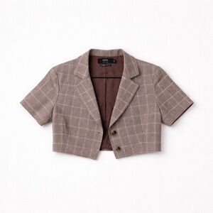 Simons Icône Cropped Houndstooth Jacket | US SM